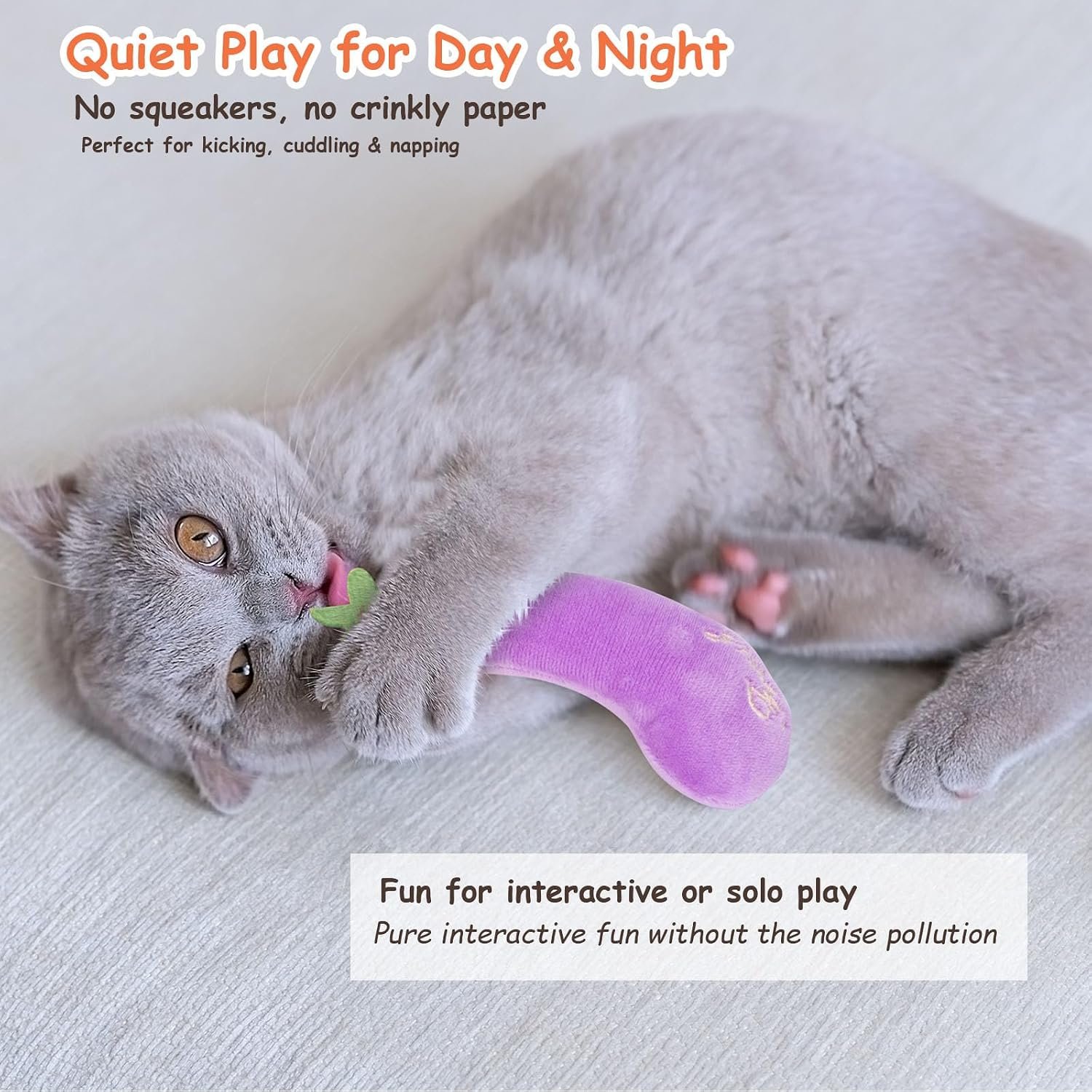 ETEKYER Catnip Cat Toys 5 Pack Vegetable Plush Kicker for Indoor Cats - Image 5