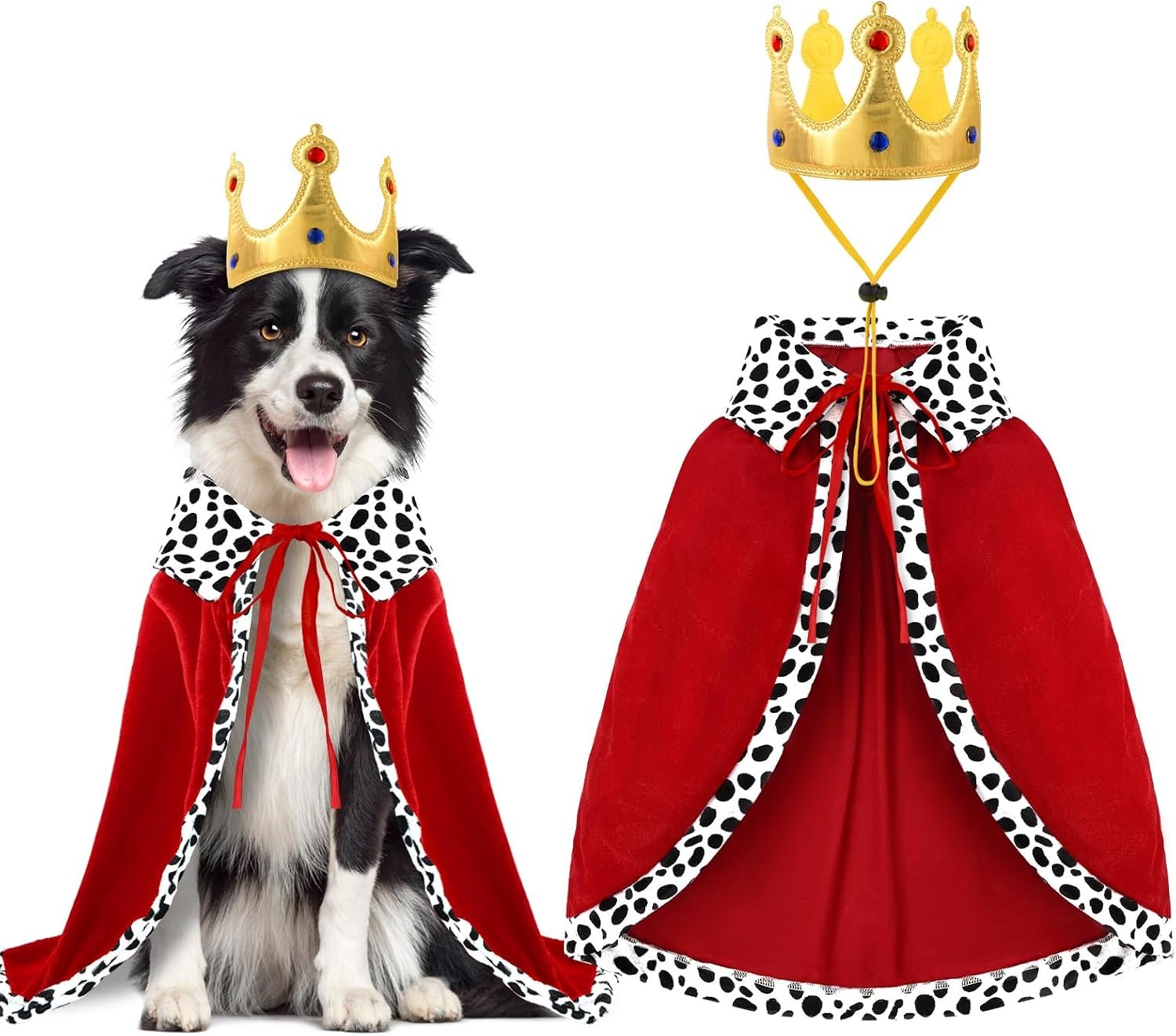 Halloween Dog King Costume Royal Ca...