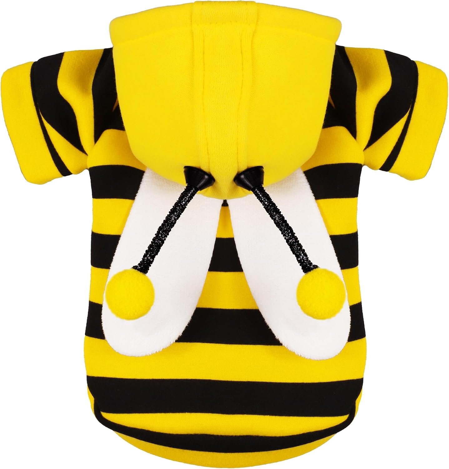 Adorable Bumblebee Halloween Costume Hoodie for Medium Dogs: Featuring Fun Wings and a Cozy Black and Yellow Sweatshirt Design, Perfect for Cosplay and Festive Celebrations! XXS