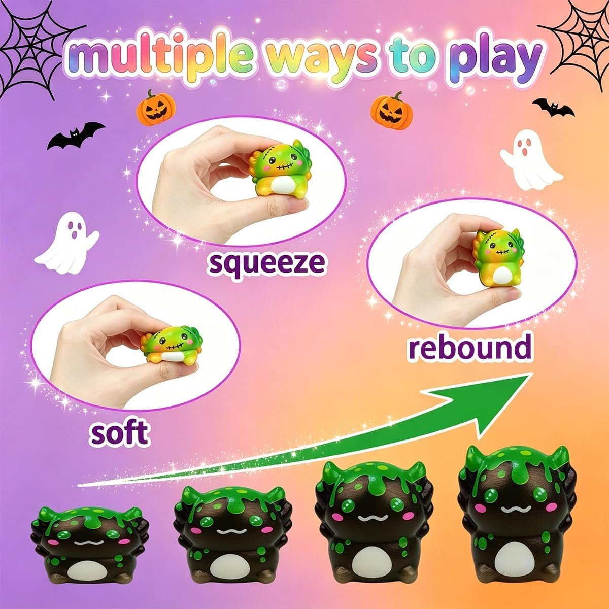24 Pack Halloween Slow Rising Squishies Squishy Toys for Kids Boys Girls Halloween Party Favors Halloween Treat Bags Gifts Stress Relief - Image 3