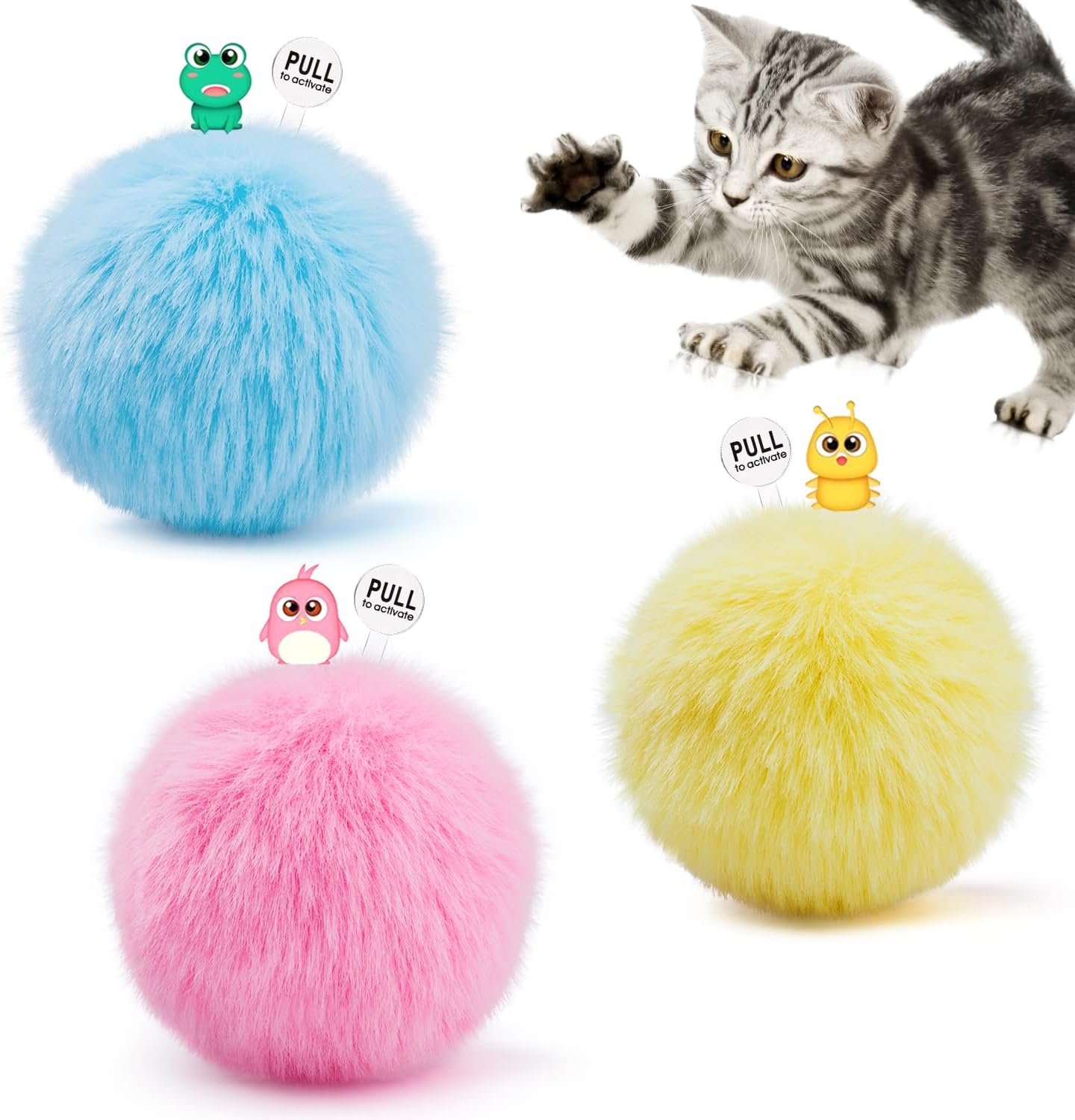 Potaroma Chirping Cat Toys Balls wi...