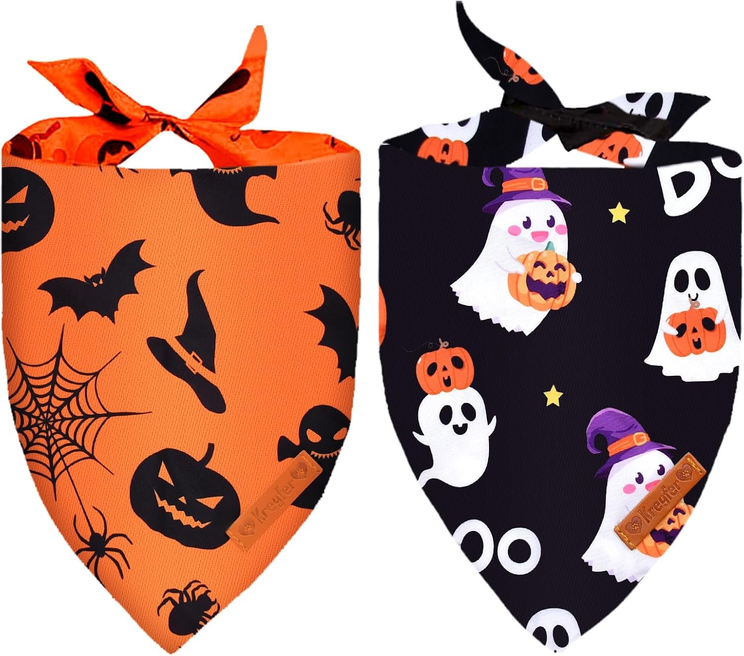 2 Pieces Halloween Dog Bandanas, Do...