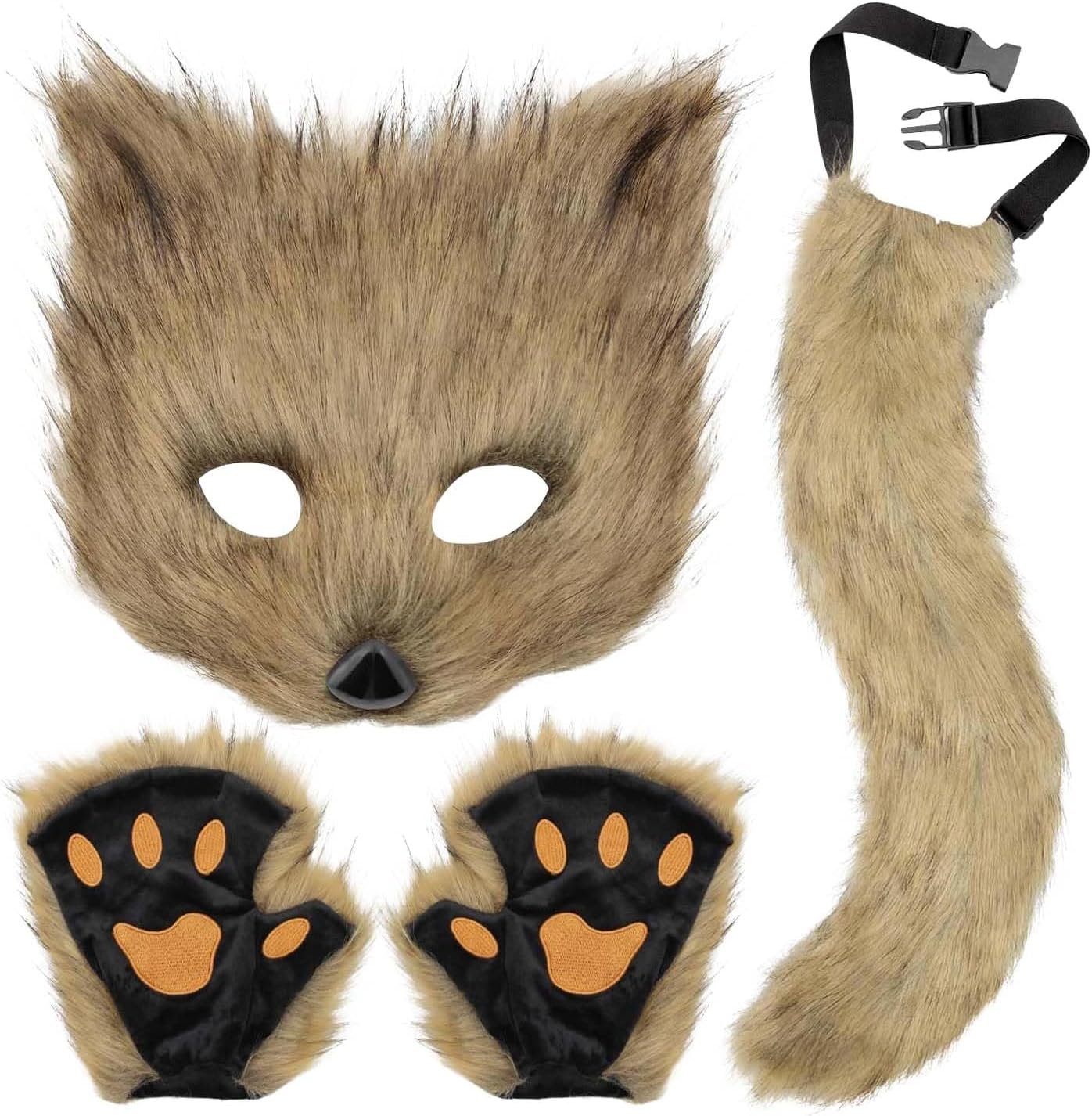 Cat Fox Wolf Tail, 4Pcs Furry Fox T...