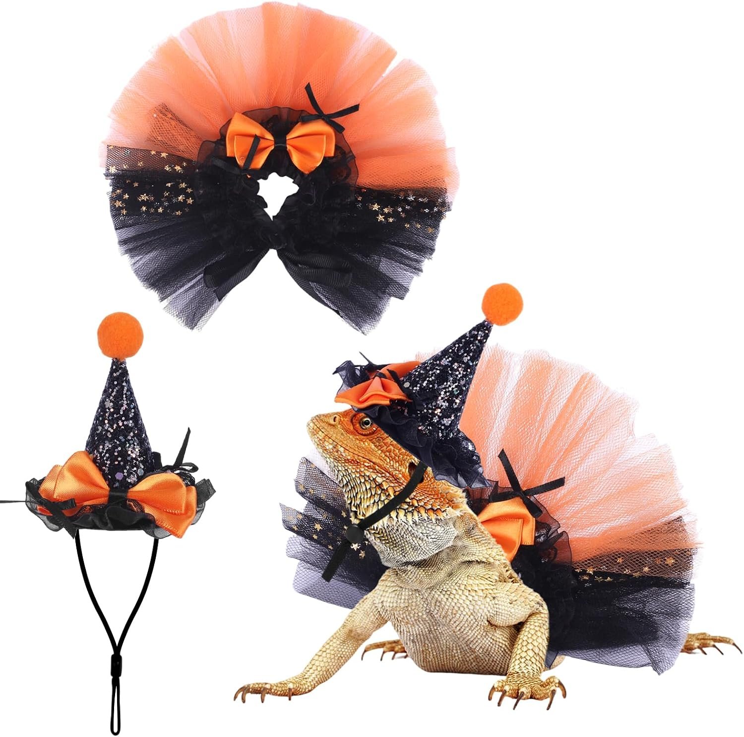 2pcs Bearded Dragon Witch Costume S...