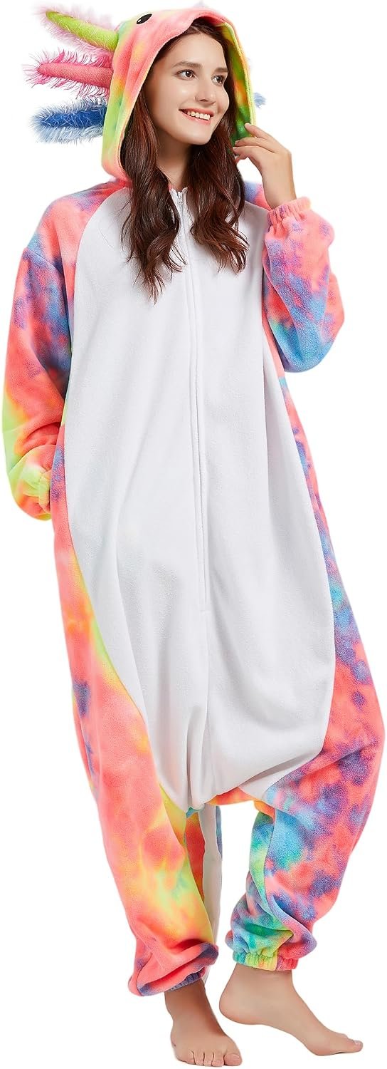 DELEY Unisex Axolotl Costume Adult Onesie Halloween Cosplay Costumes - Image 2