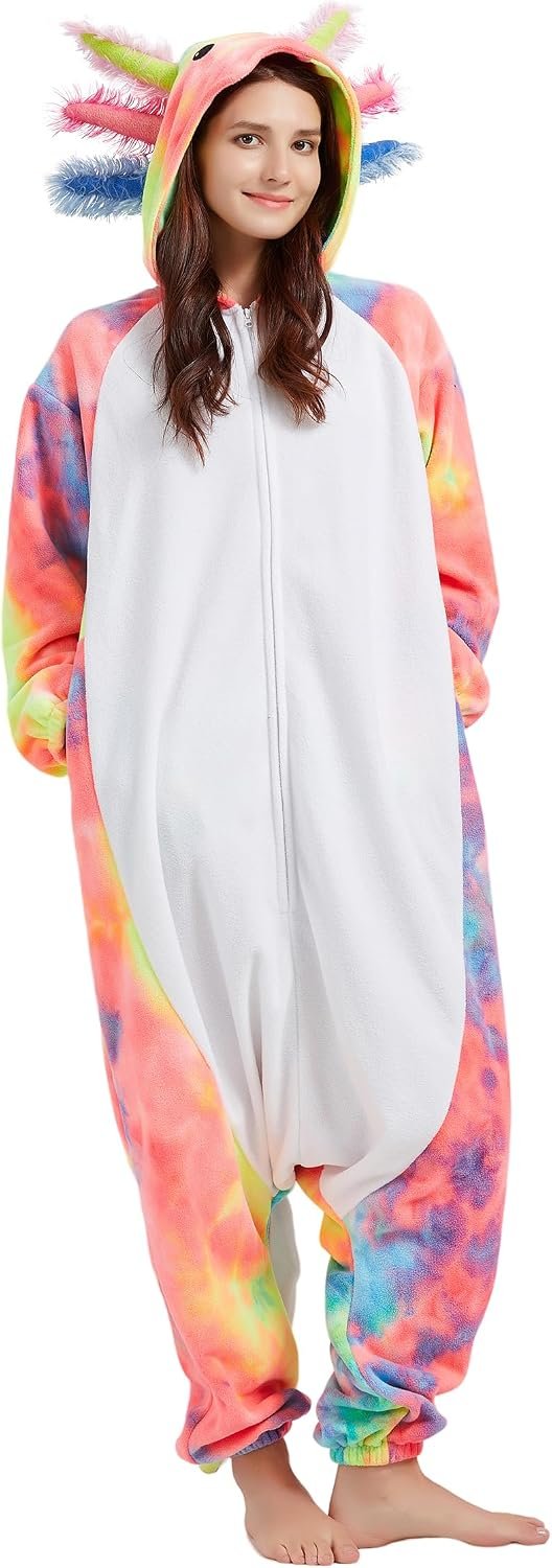 DELEY Unisex Axolotl Costume Adult Onesie Halloween Cosplay Costumes - Image 4