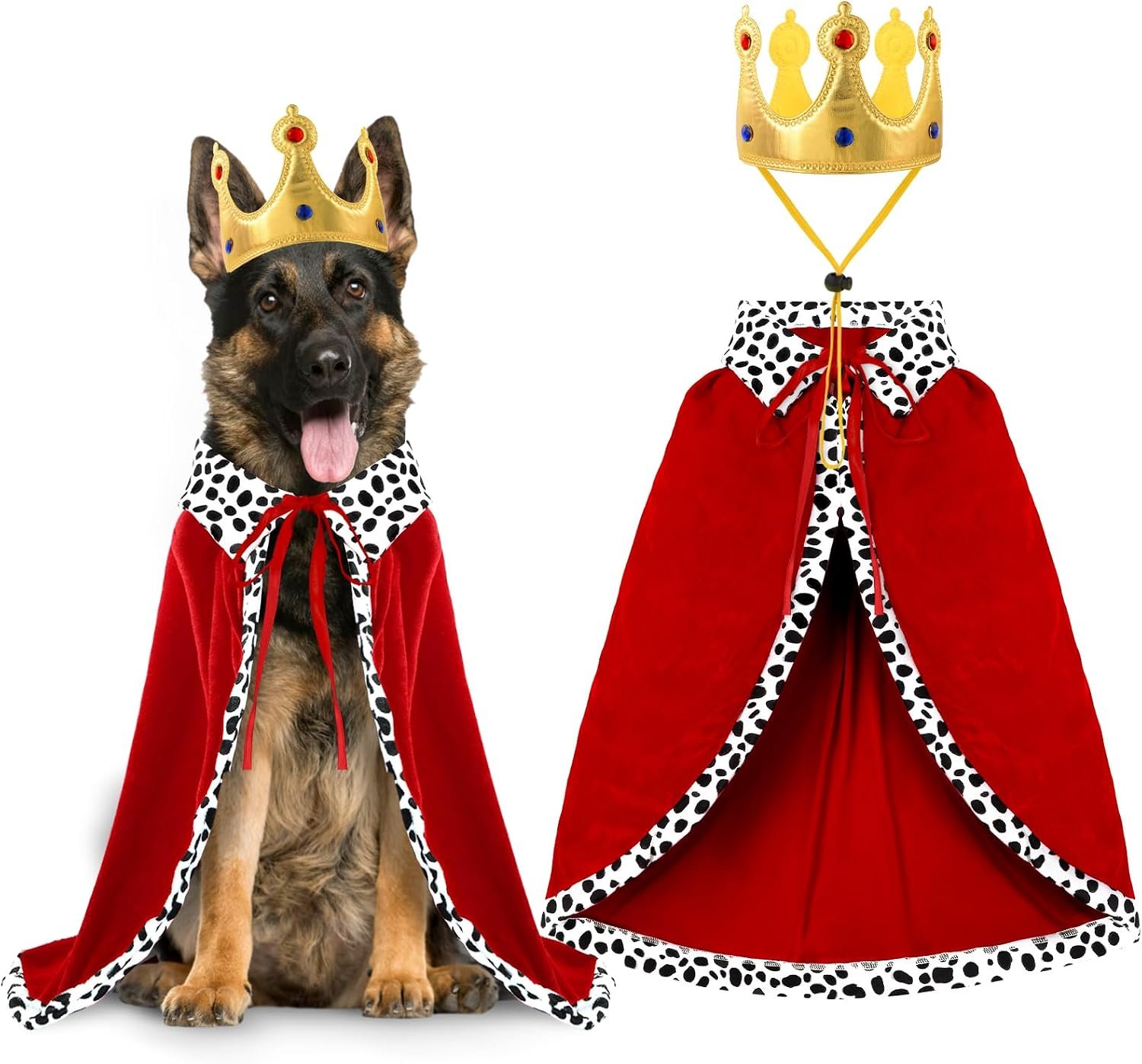 Halloween Dog King Costume Royal Ca...