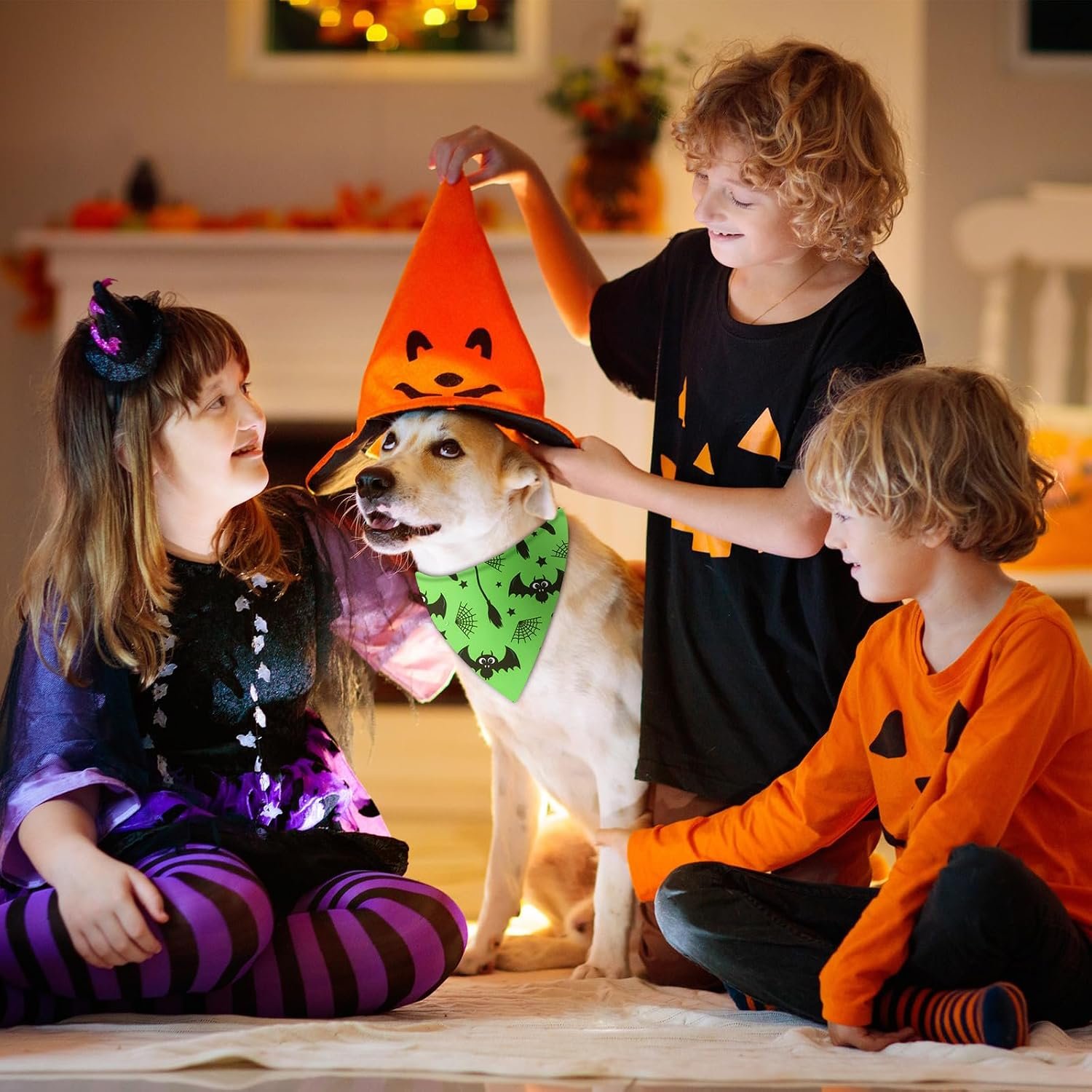 Preboun 50 Pcs Halloween Dog Bandanas Bulk, Pumpkin Ghost Bat Spider Web - Image 6