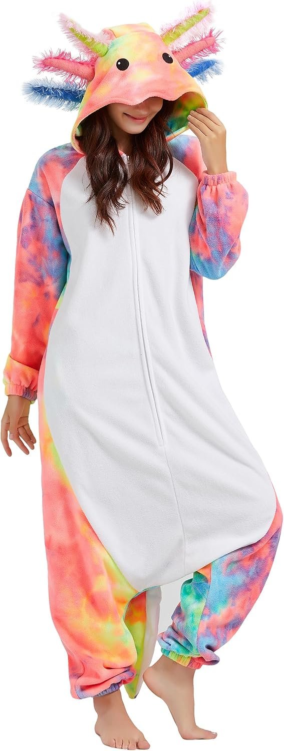 DELEY Unisex Axolotl Costume Adult Onesie Halloween Cosplay Costumes - Image 5