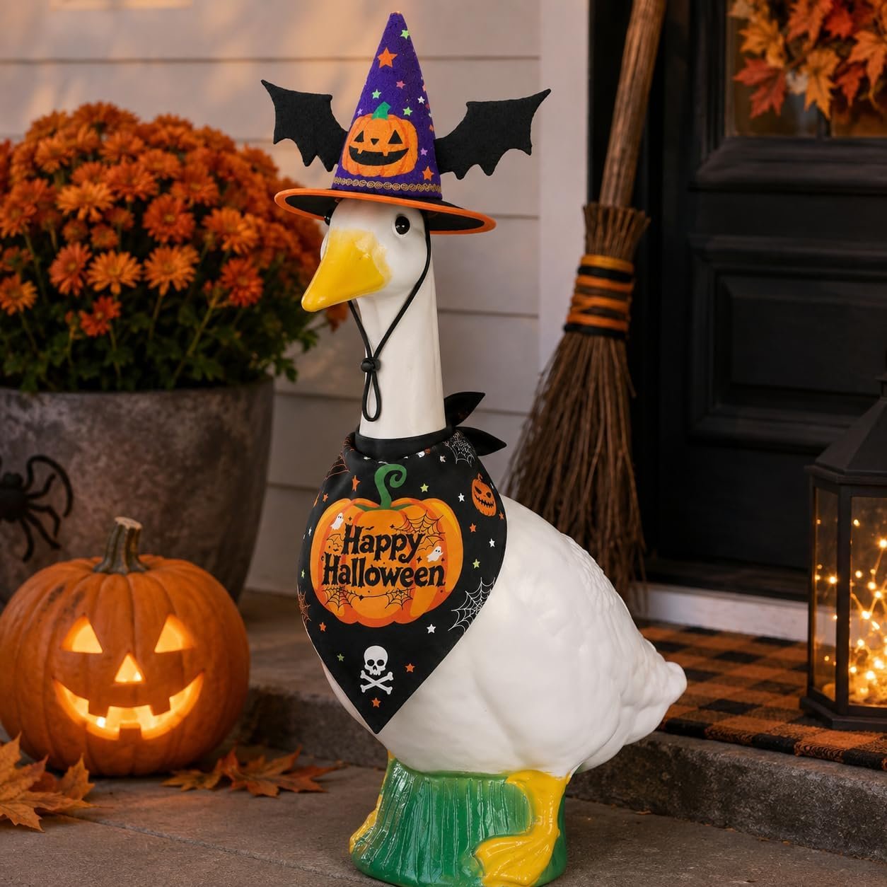 2 Pcs Halloween Pet Hat Bandana Set, Witch Pumpkin Costumes for Dogs - Image 7