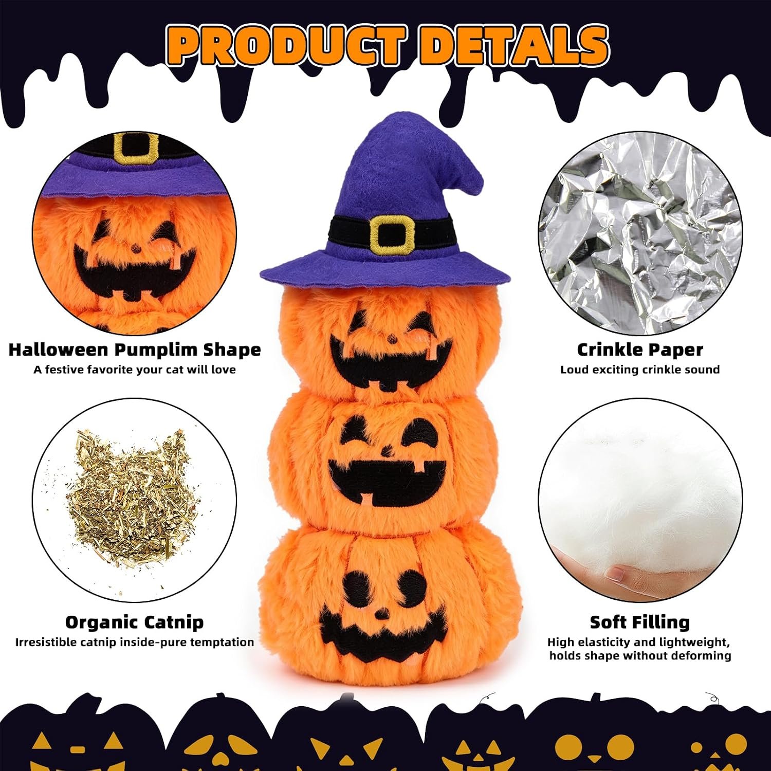 PUPTECK Halloween Catnip Cat Toys, Interactive for Kittens Indoor - Image 5