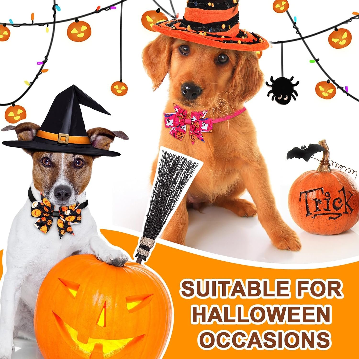 Maitys 40 Pcs Halloween Dog Bows Ties & Collars - Image 6