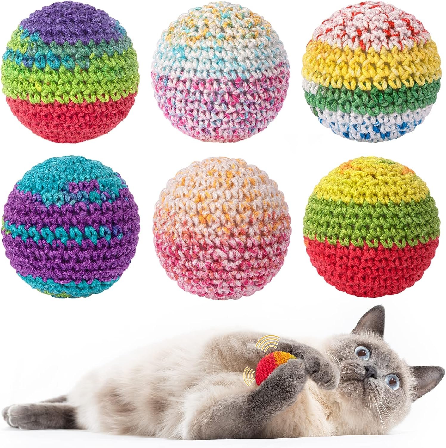 Retro Shaw Cat Toys Balls, Wool Yar...