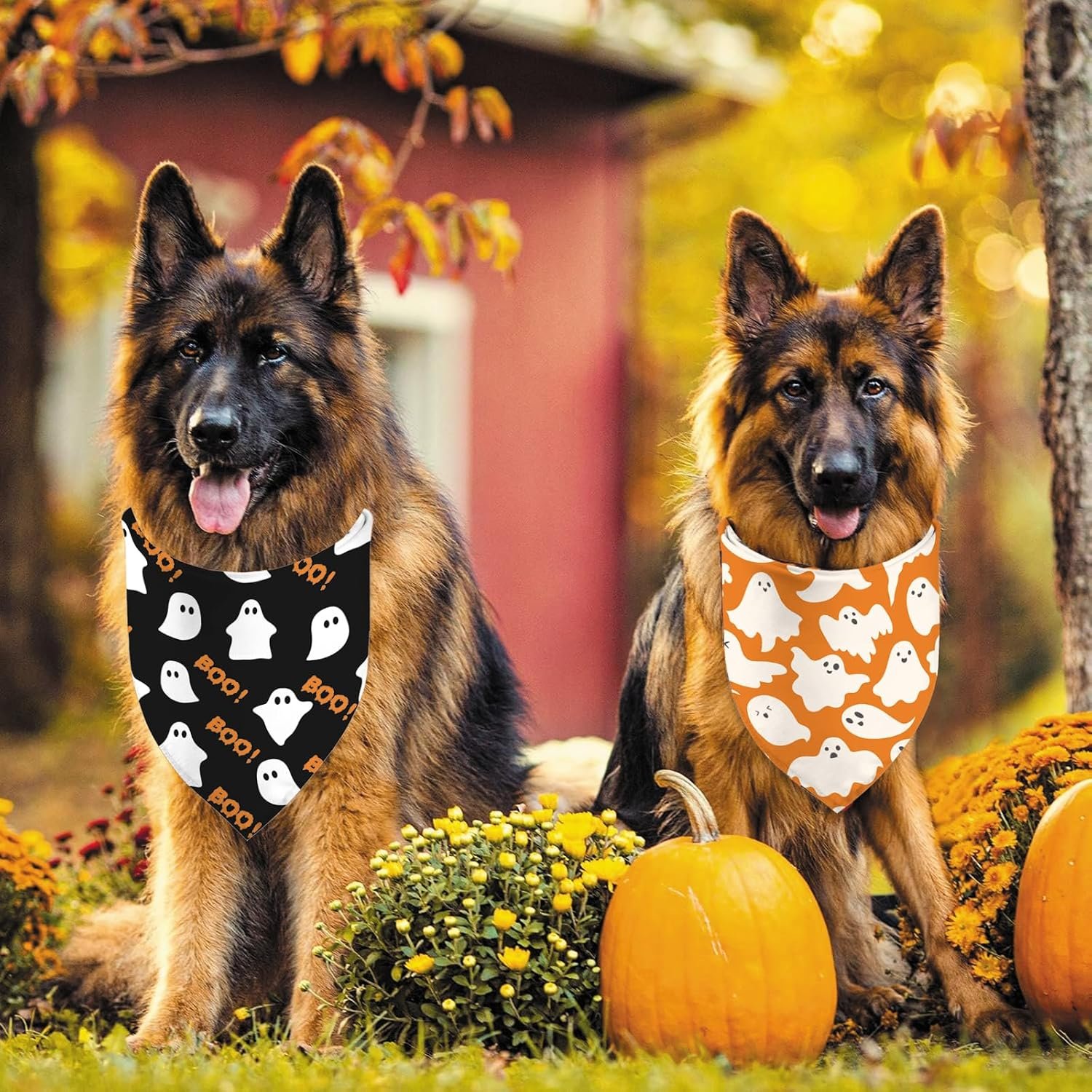 Halloween Dog Bandana Ghost Boo Scarf for Small Medium Large Dogs - Image 6