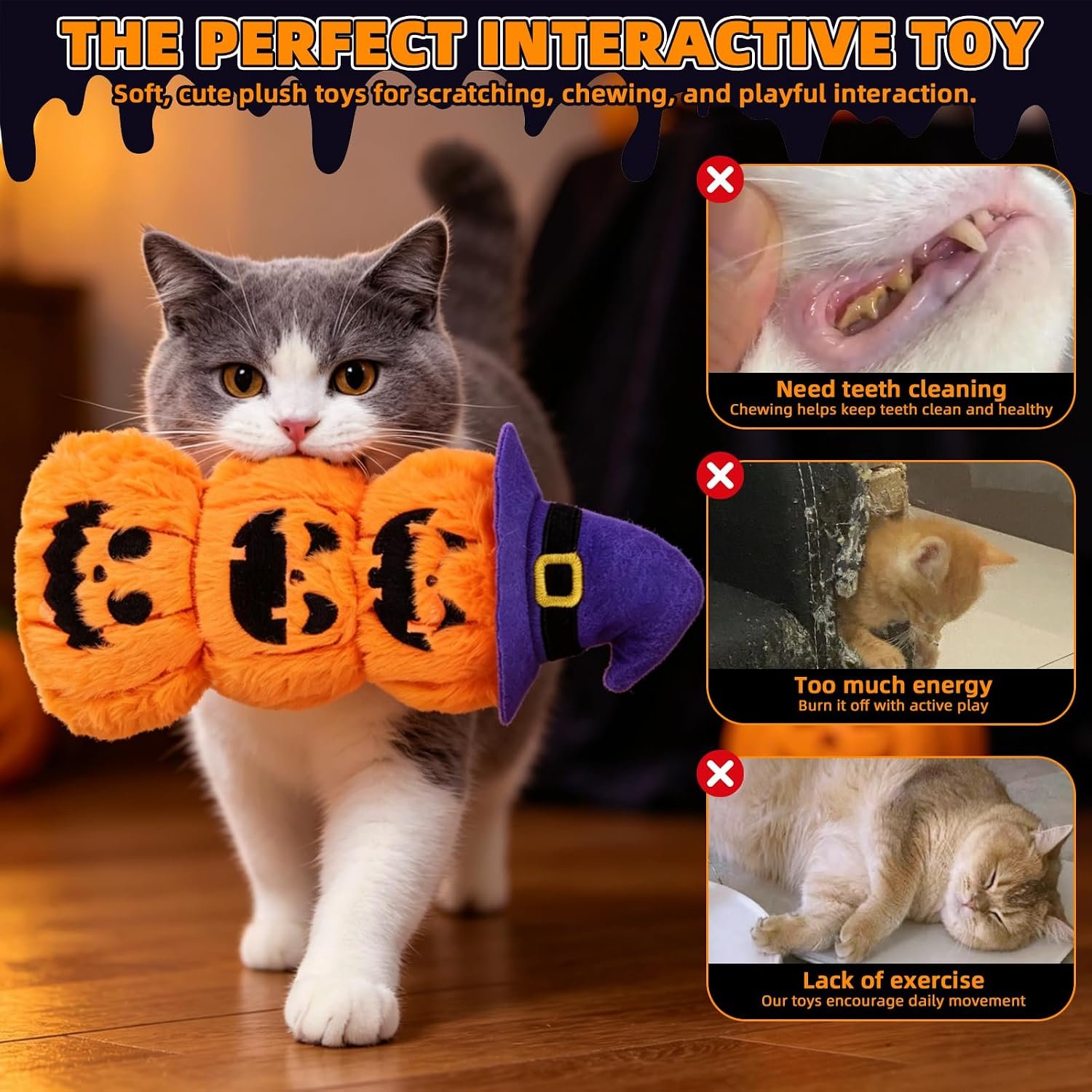 PUPTECK Halloween Catnip Cat Toys, Interactive for Kittens Indoor - Image 7
