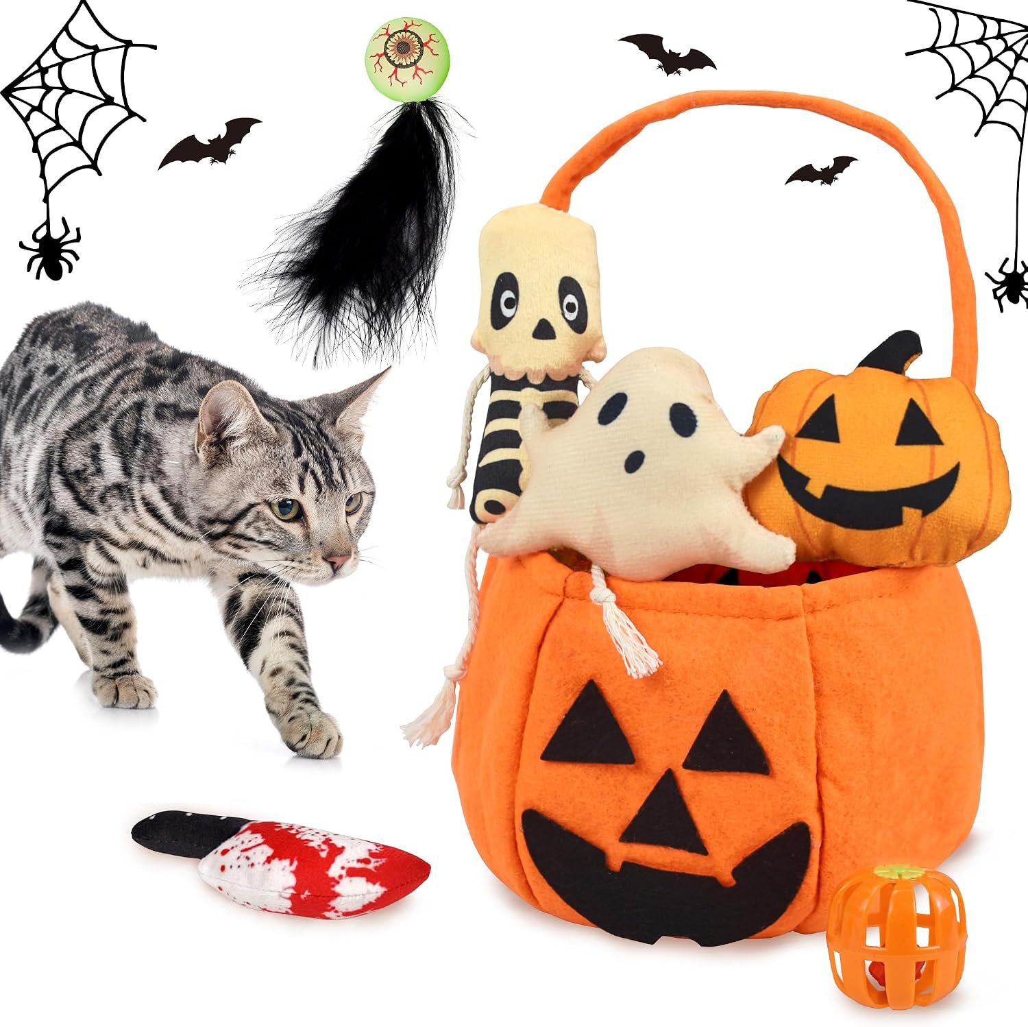 7PCS Halloween Cat Toys, Cat Catnip...