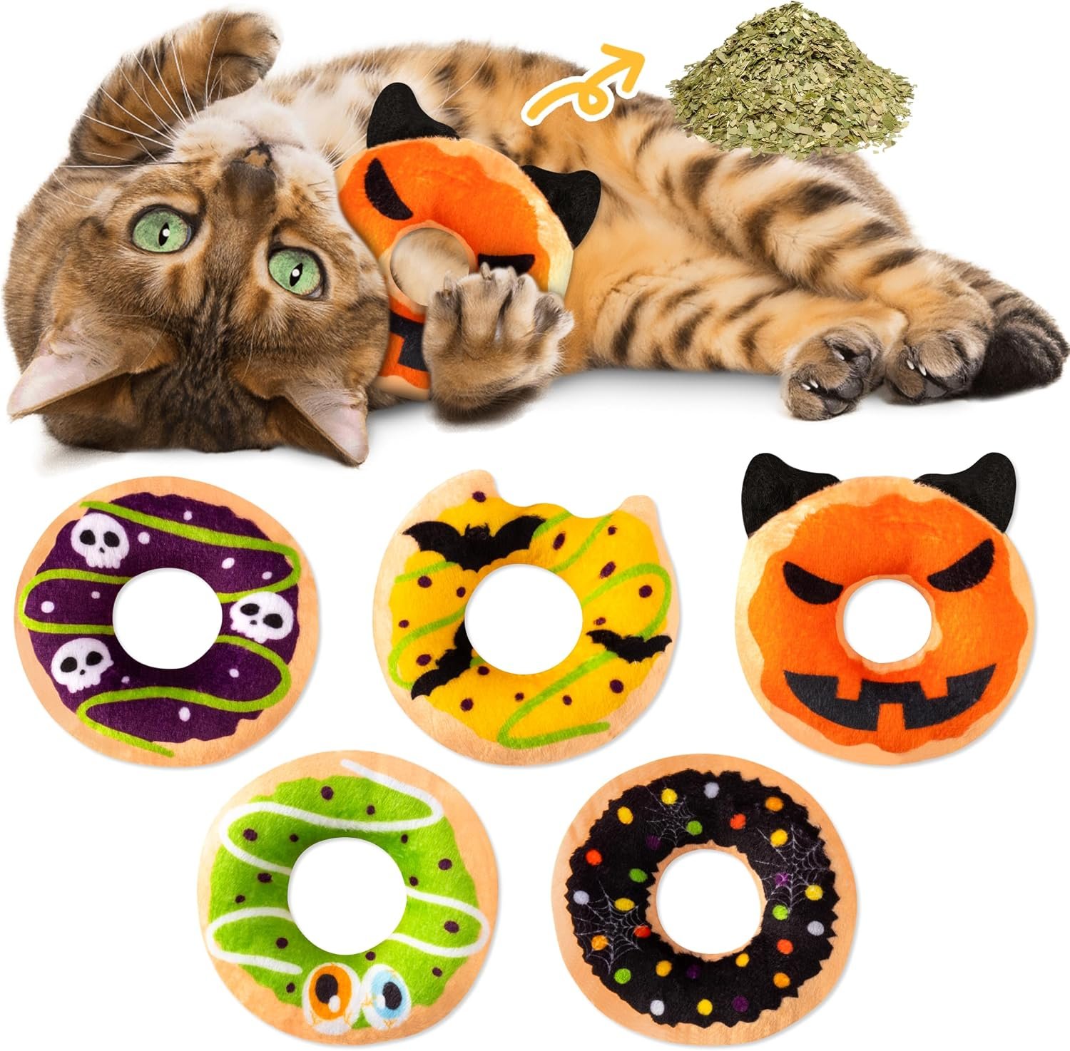 L1rabe Halloween Donut Catnip Stuff...