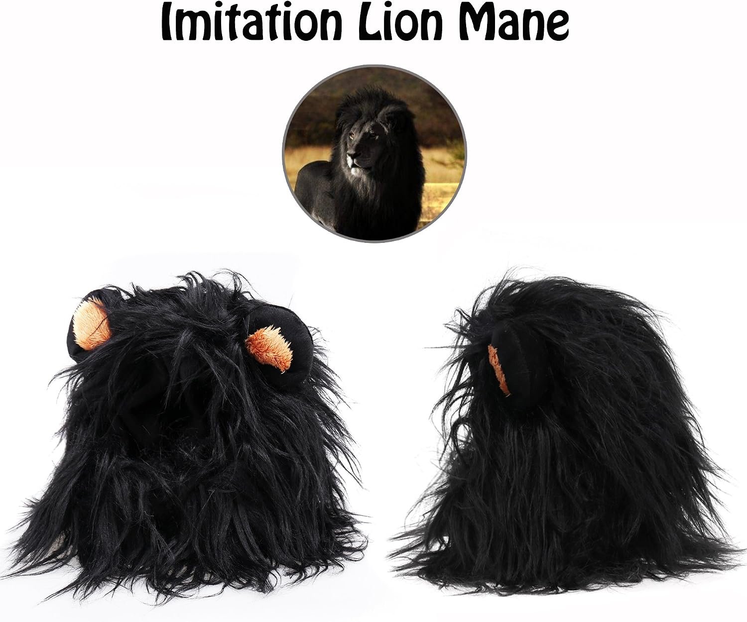 Onmygogo Lion Mane Wig for Cats and Dogs, Funny Pet Cat Costumes for Halloween Christmas, Furry Pet Clothing Accessories - Image 2