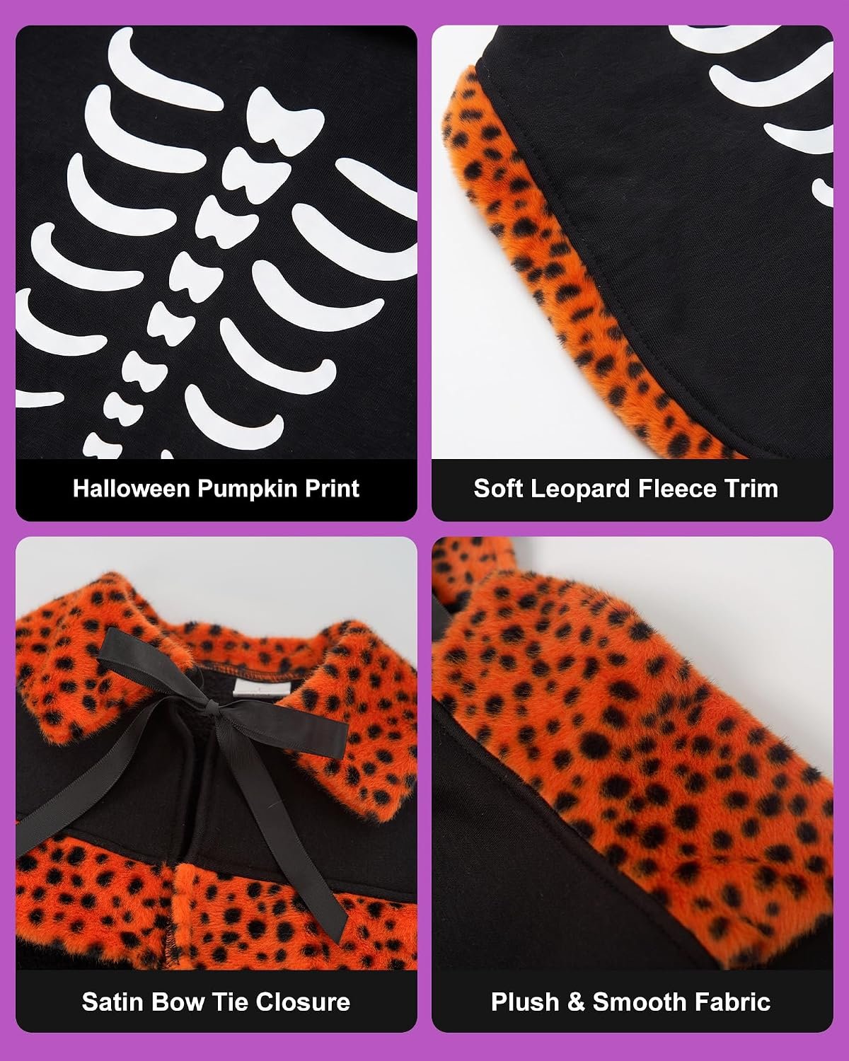 Dog Halloween Costumes, Small Dog Velvet Cloak, with Cute Halloween Pattern Funny Cape for Small Puppy and Kitten Cosplay Party.(White Medium) - Image 3