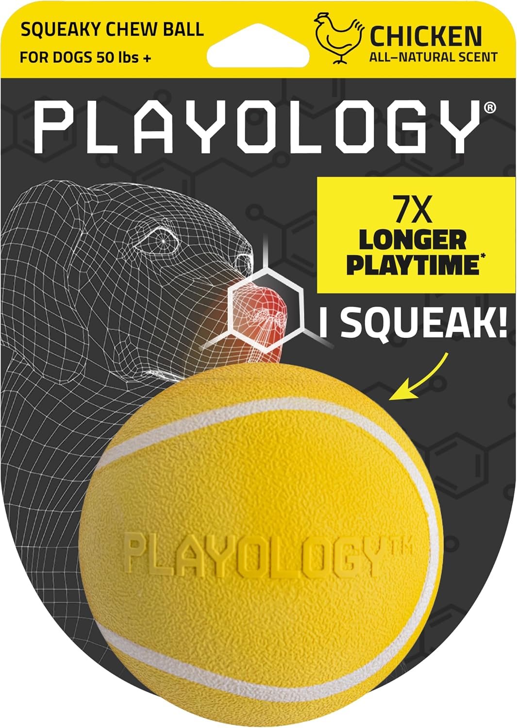 Playology Squeaky Chew Ball Dog Toy...