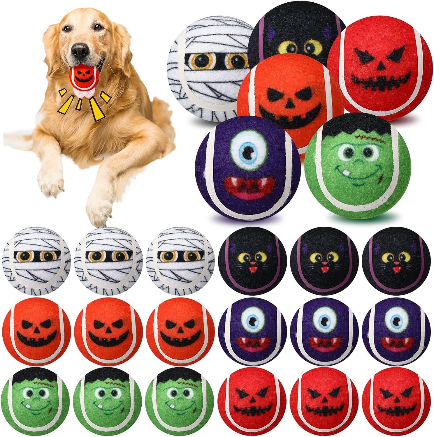 Civaner 18 Pcs Halloween Dog Toys B...