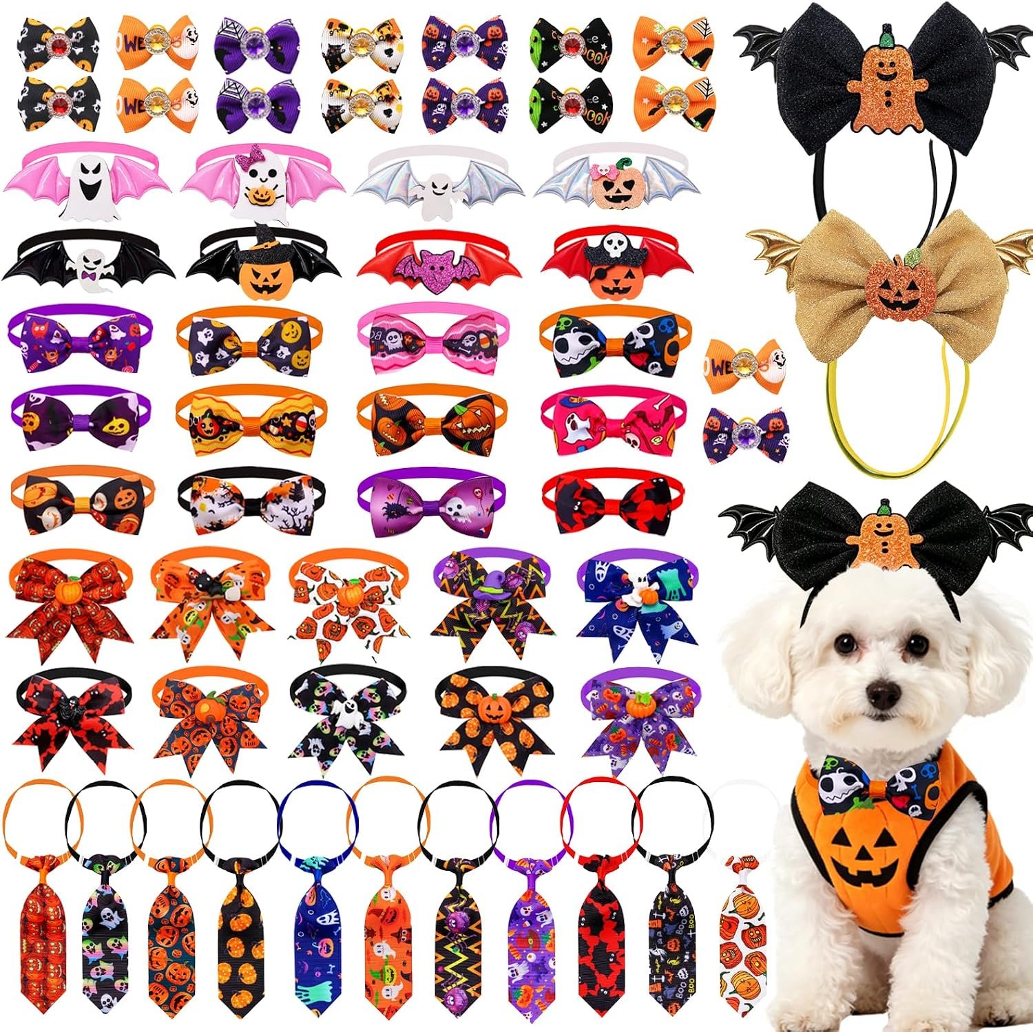 Mruq 50 Pcs Halloween Dog Collar &#...