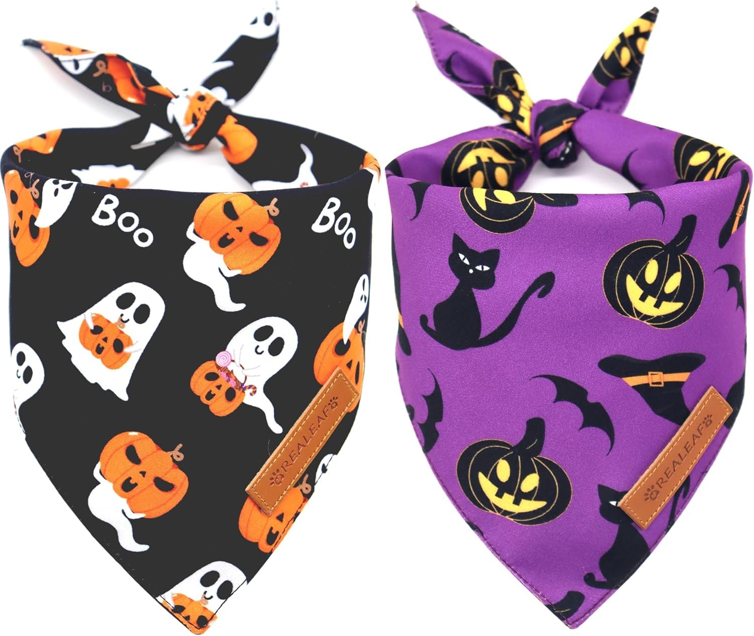 Realeaf Halloween Dog Bandanas 2 Pa...
