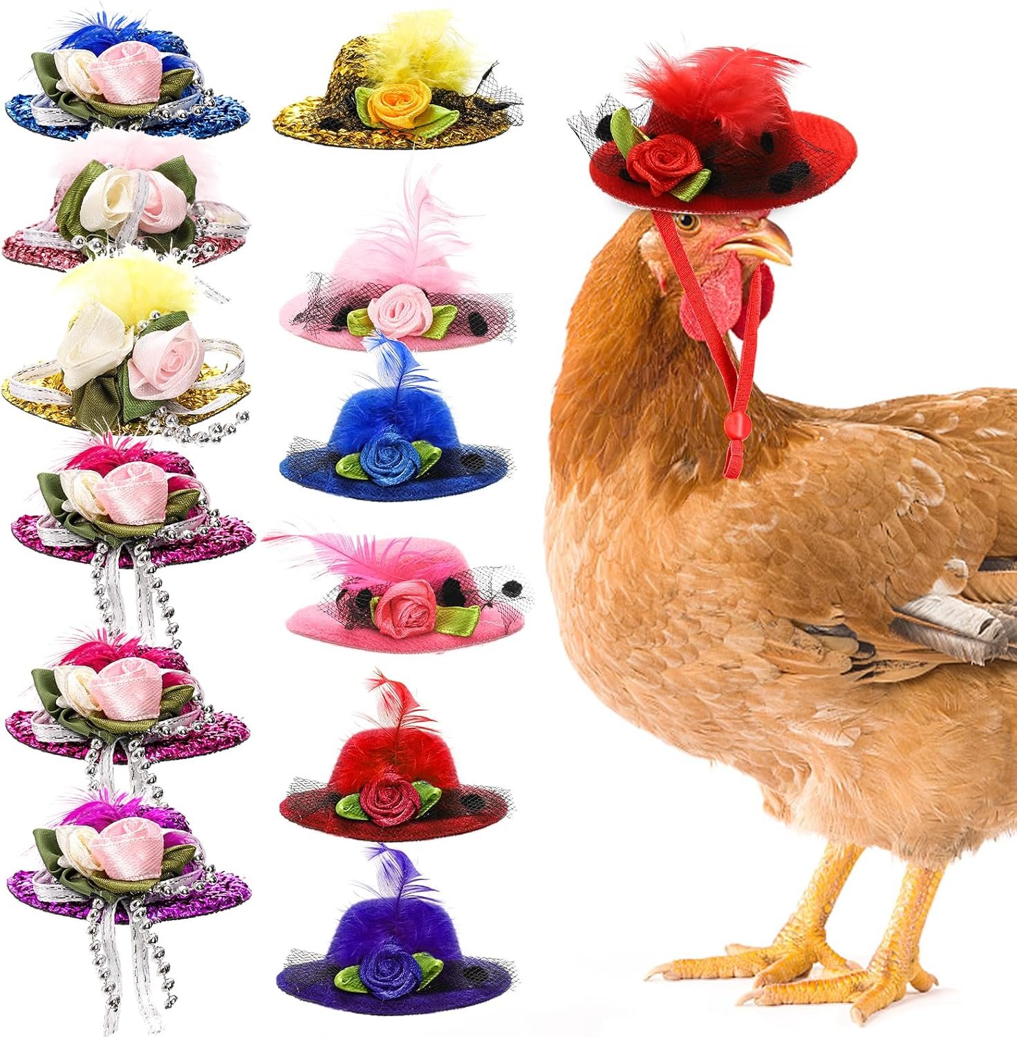 Eorbow 12 Pcs Chicken Hats for Hens...