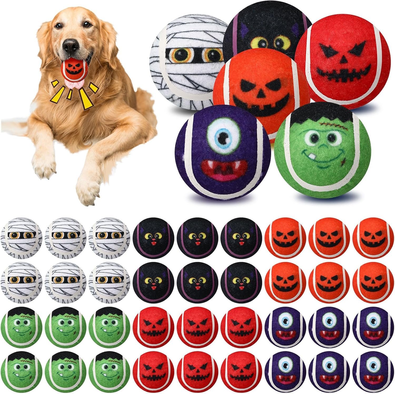 Civaner 36 Pcs Halloween Dog Toys B...