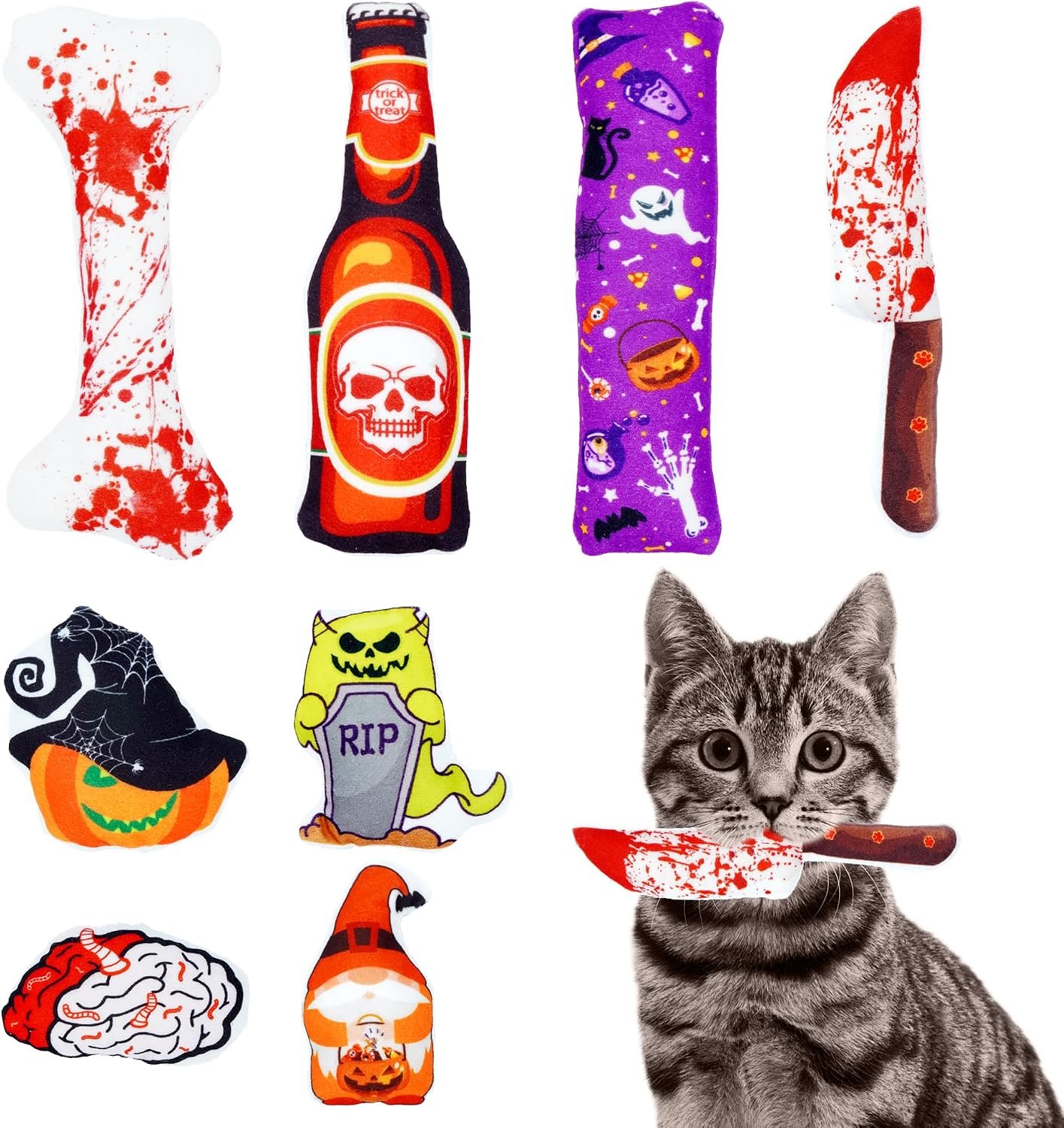 Halloween Cat Catnip Toys for Indoo...