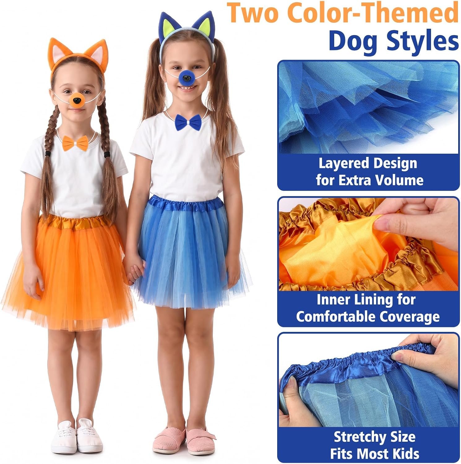 Animal Costume Accessories Set Includes Ear Headband Nose Bow Tie Fancy Dress Cosplay for Halloween Cartoon Drama - Image 3