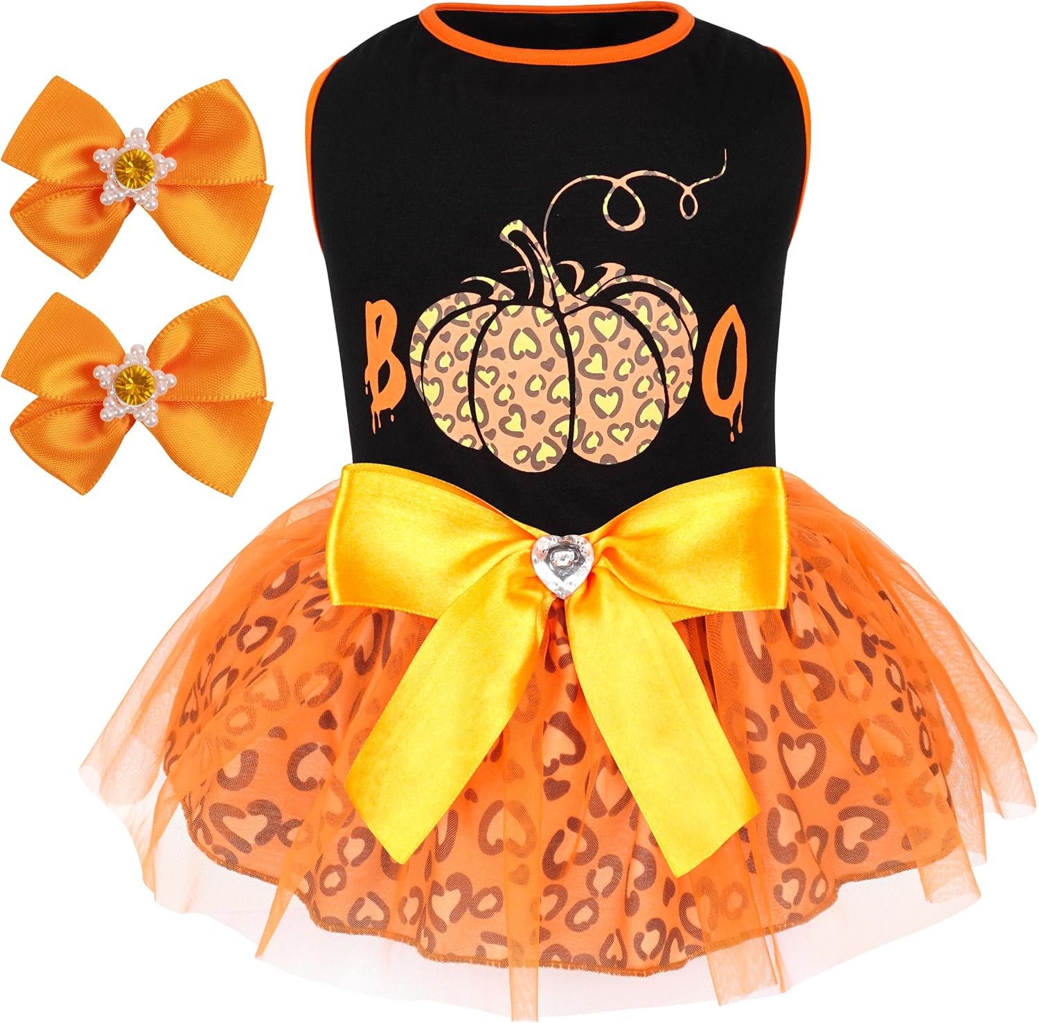 cyeollo Dog Halloween Dress, Pumpki...
