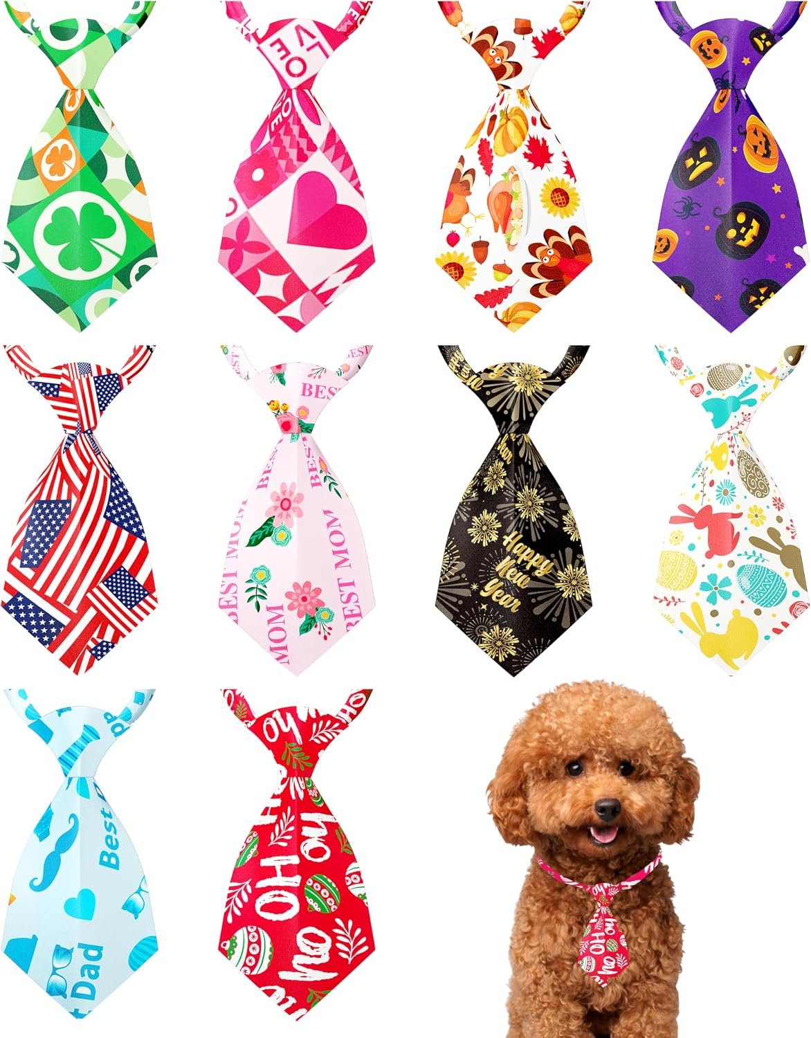 PET SHOW 10 Pack Holiday Dog Ties N...