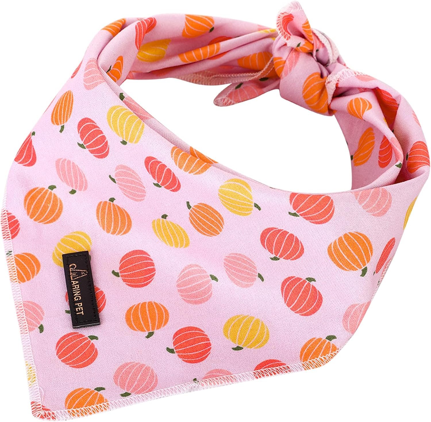ARING PET Halloween Dog Bandanas, Cotton Pink Pumpkin Pet Bandanas Cute Triangle Bibs Scarf for Small Medium Large Boy Girl Dogs and Cats-L - Image 4