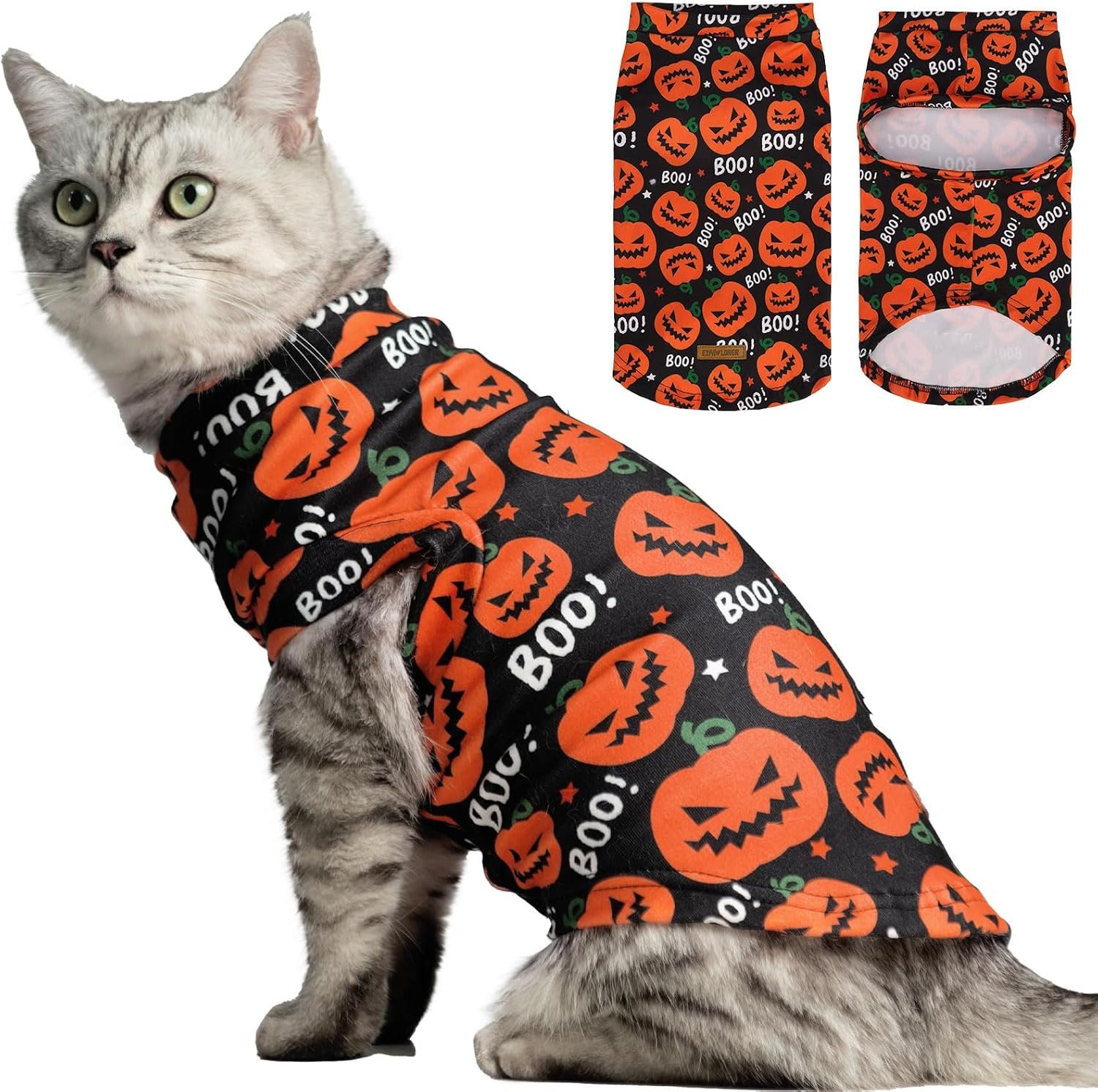 EXPAWLORER Halloween Cat Sweater Wa...