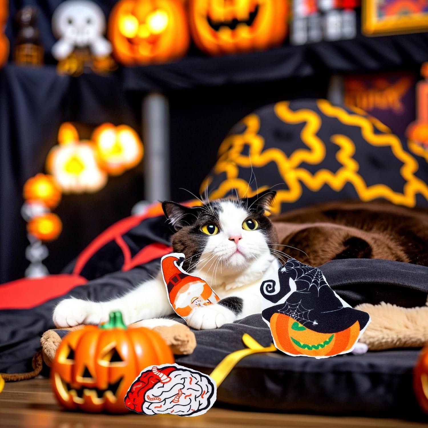 Halloween Cat Catnip Toys for Indoor Cats with Crinkle 8 Pack - Image 5