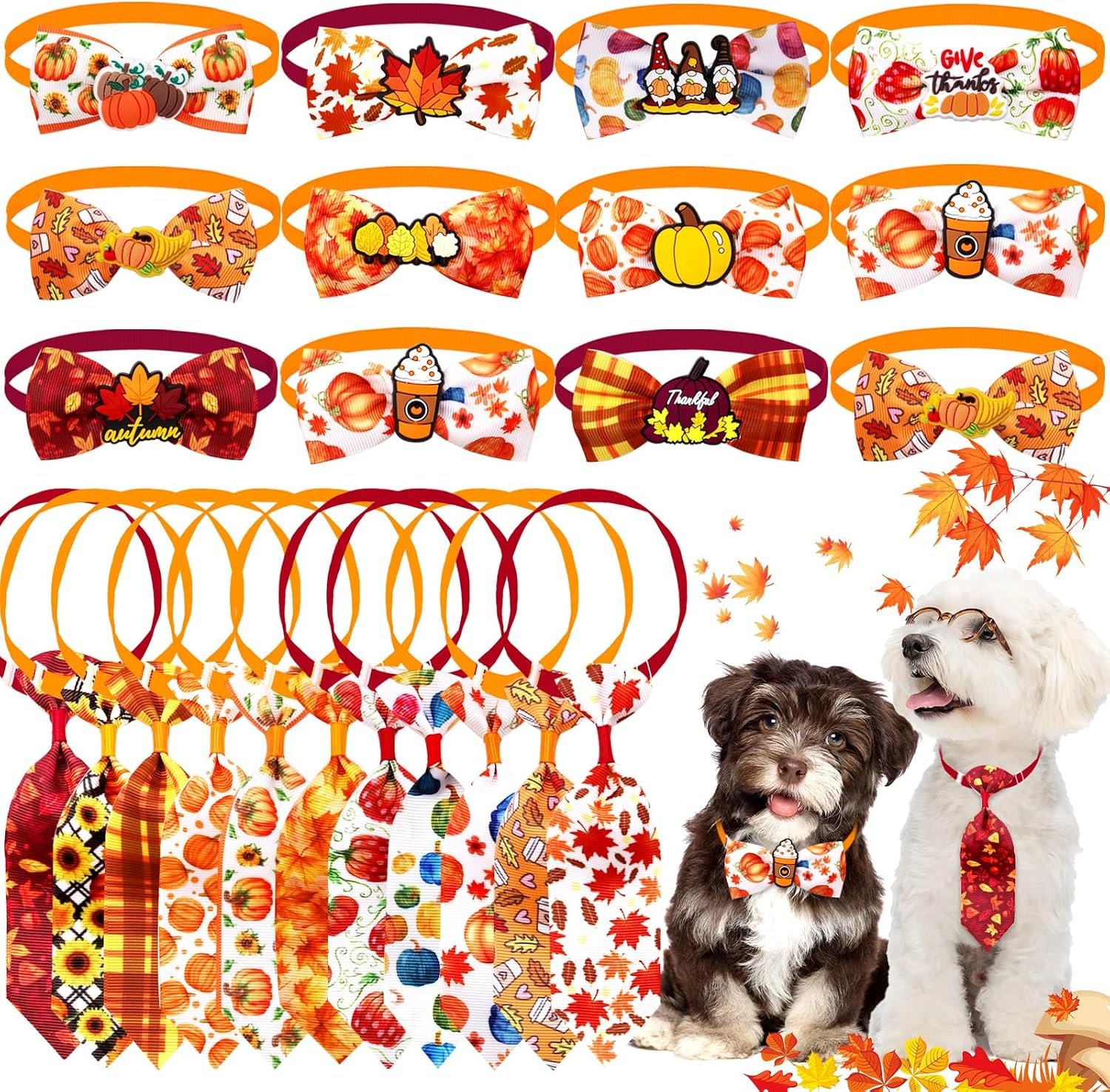 22pcs Fall Dog Bow Tie, Adjustable ...