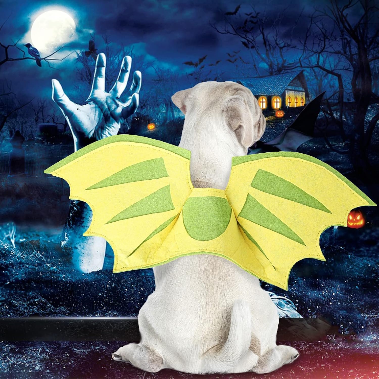 Dog Halloween Costumes Dragon Wings, Dog Costume Pet Dinosaur Wings for Small Medium Large Dogs Puppy, Cat Costume Clothes Outfit Christmas Birthday Party Photo Props - Image 2