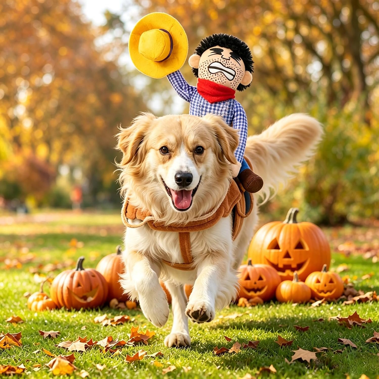 Dog Halloween Costumes, Funny Dog Cowboy Rider Costume, Adjustable Pet Halloween Cosplay Costume for Small Medium Large X-Large Dogs (XX-Large) - Image 2