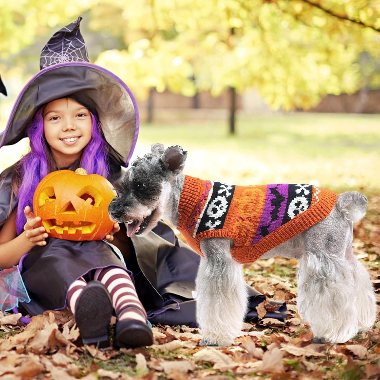 KOOLTAIL Halloween Dog Sweater Costume Fall Winter Clothes - Soft Pumpkin Knitwear Dog Cold Weather Coat, Pet Sweatshirt Pullover Outfit for Small Medium Large Dogs Puppy Cats Girls Boys Orange SM - Image 7