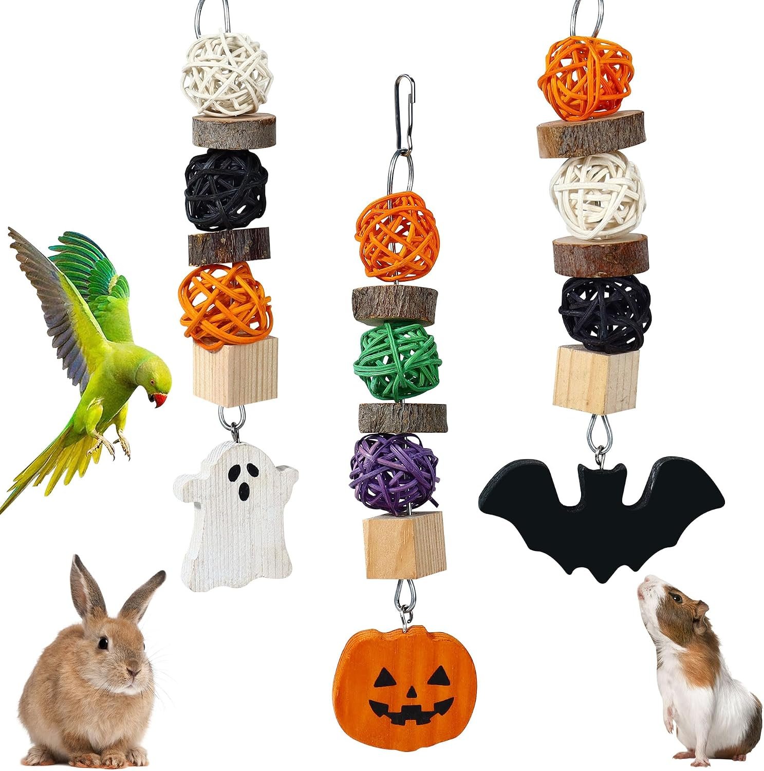 3PCS Halloween Guinea Pig Chew Toys...