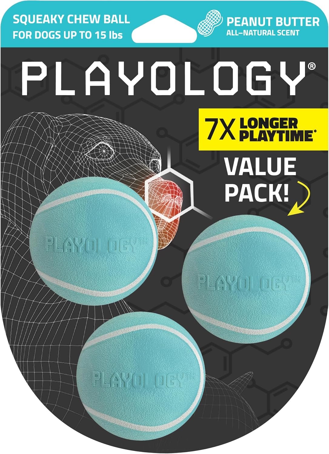 Playology Squeaky Chew Ball Dog Toy...
