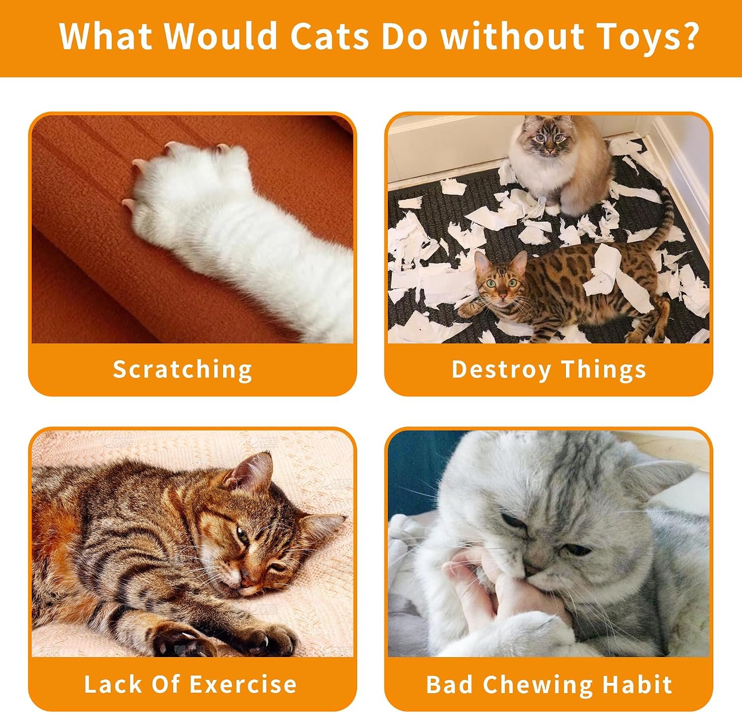 Halloween Cat Catnip Toys for Indoor Cats with Crinkle 8 Pack - Image 4