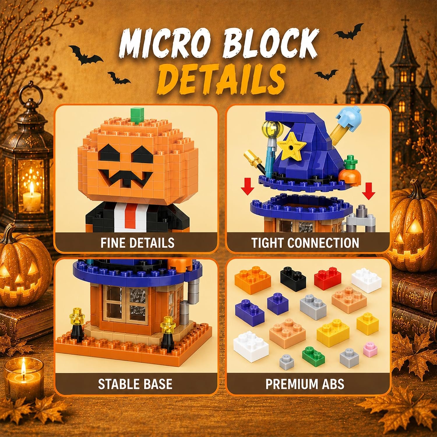 6 in 1 Halloween Building Blocks Compatible with Lego Halloween Party - Image 4