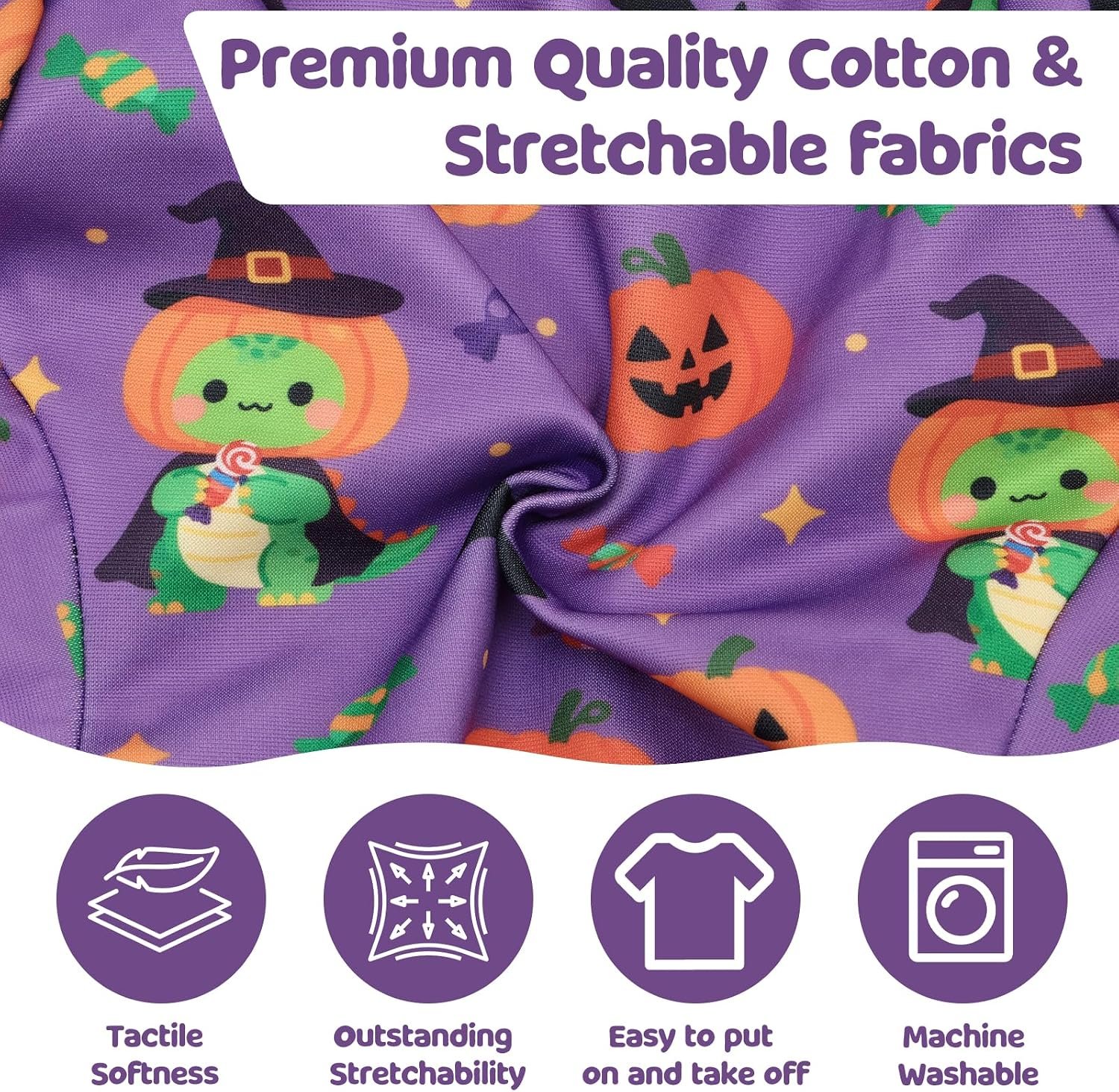 Halloween Dinosaur Dog Pajamas Large Size, Big Dog Onesie Clothes, Anti Shedding and Licking, Post Surgery Recovery Pet Pjs, Cotton Soft Material Stretchable Pet Pajamas U-COSP09L - Image 4