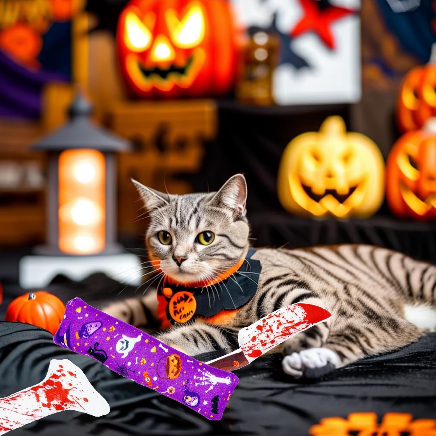 Halloween Cat Catnip Toys for Indoor Cats with Crinkle 8 Pack - Image 6