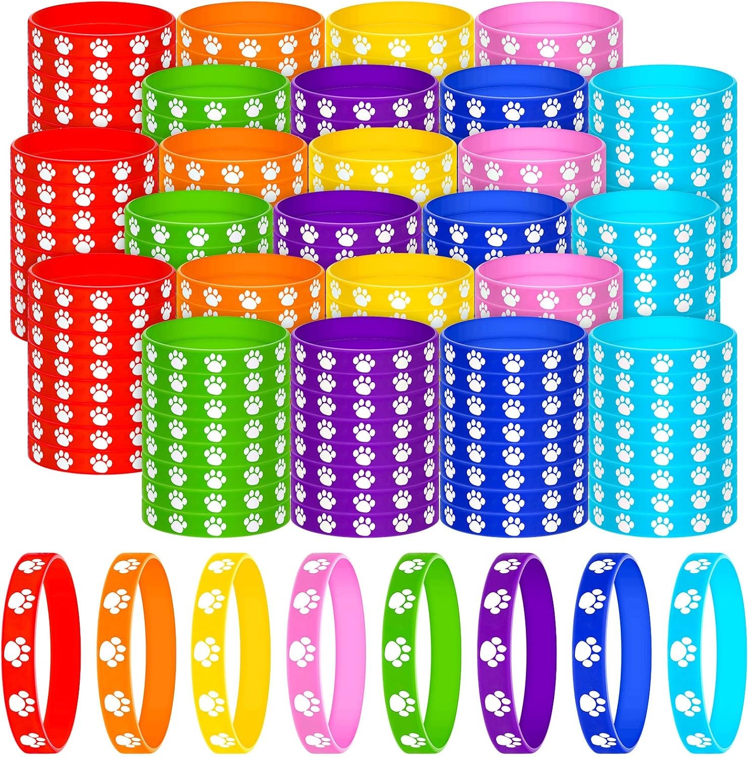 Gejoy 200Pcs Paw Print Rubber Brace...