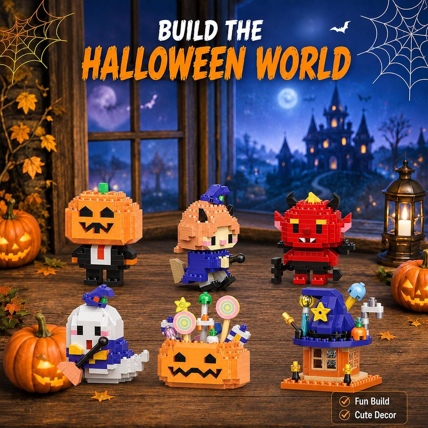 6 in 1 Halloween Building Blocks Compatible with Lego Halloween Party - Image 7