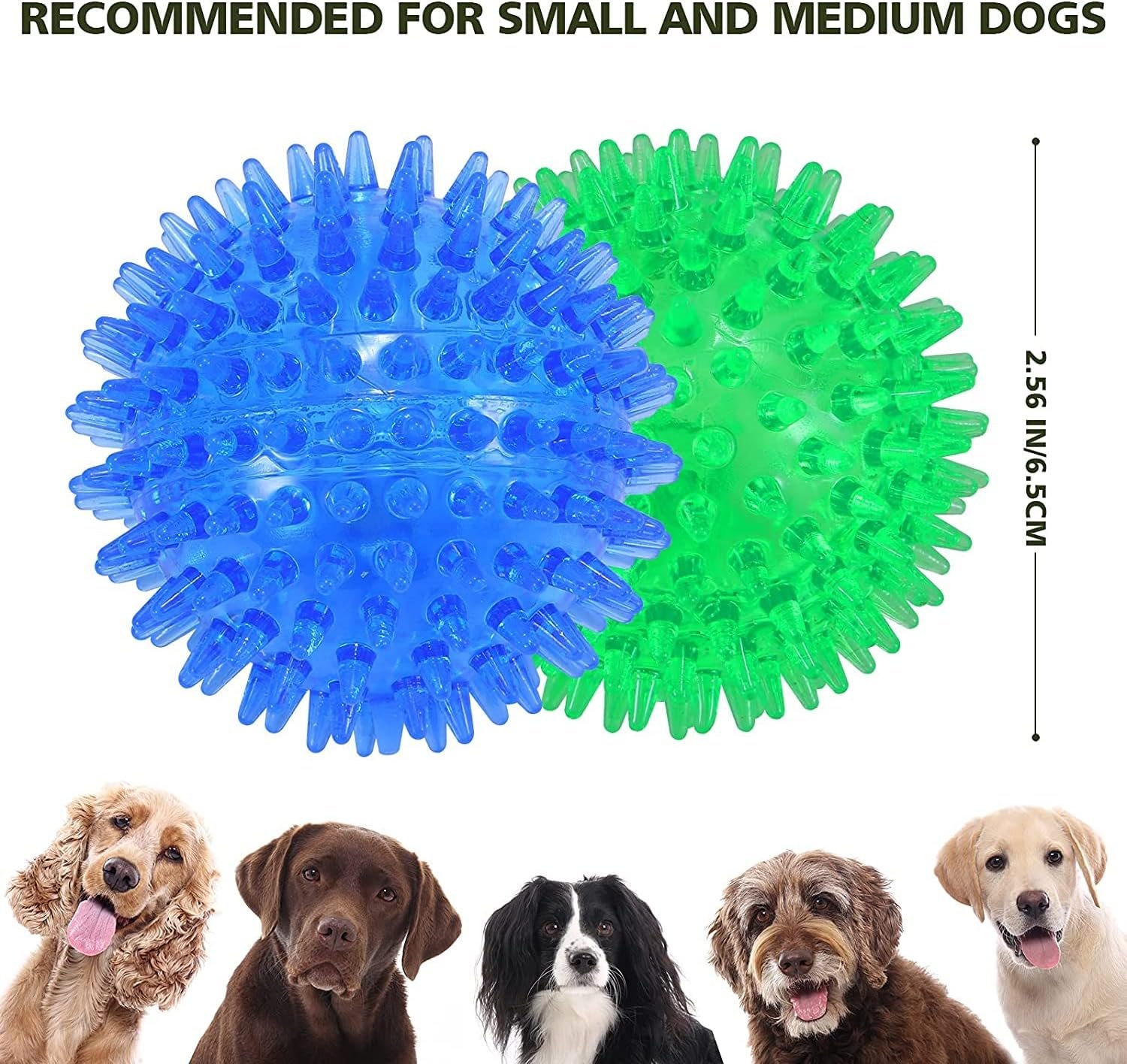petizer 6 Pack 2.5” Squeaky Dog Toy Balls, Floating Dogs Pool Balls, Spiky Dog Balls, Durable Interactive Fetch Toys for Puppy, Dog Chew Toys for Teething (2.5", Small Dog) - Image 8