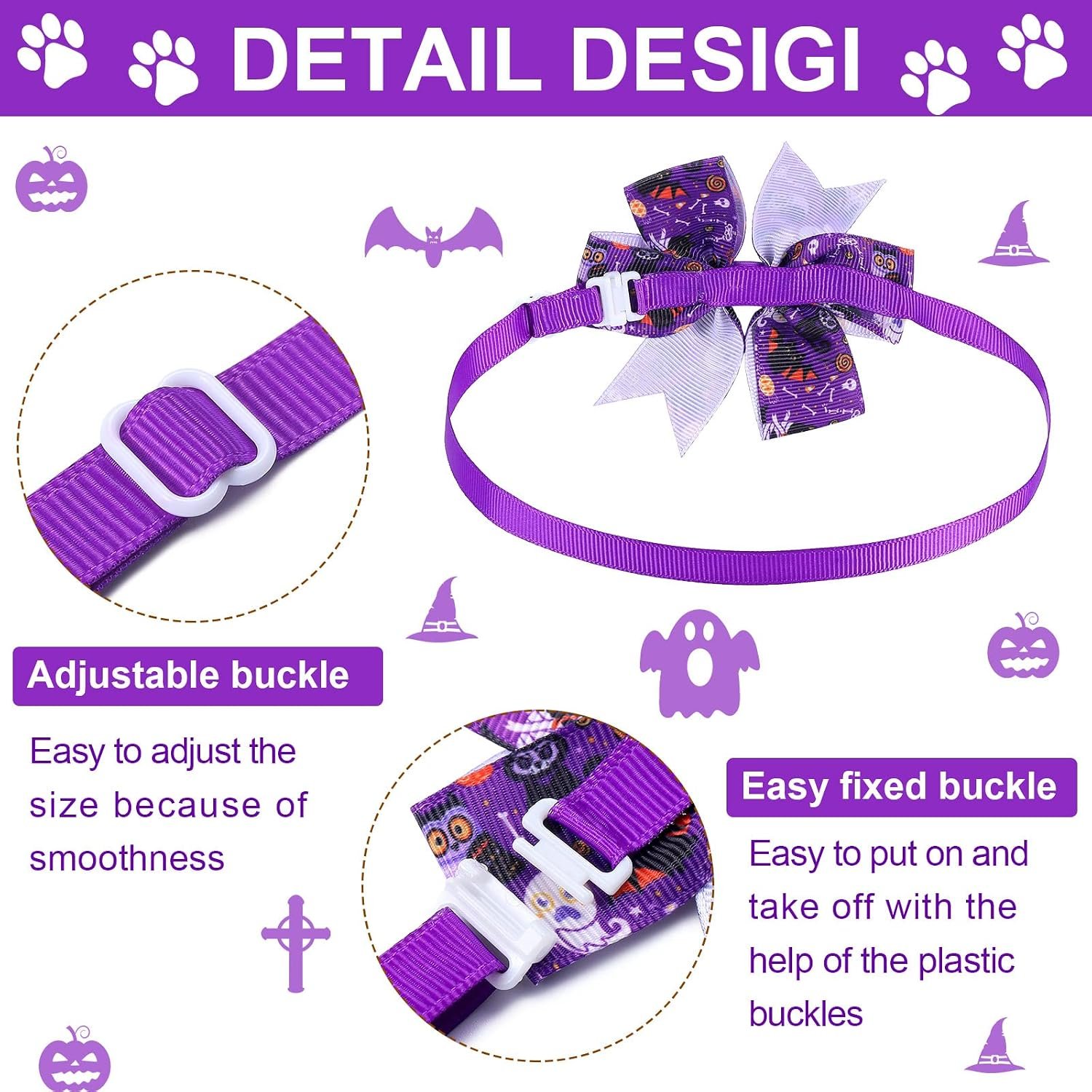 Maitys 40 Pcs Halloween Dog Bows Ties & Collars - Image 7